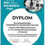 Dyplom za organizację Europejskich Dni Dziedzictwa.jpg