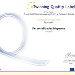 Krajowa Odznaka Jakości w Europejskim Projekcie Etwinning pt. Personalidades hispanas